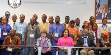 Participants at a Central Bank of Liberia financial education training workshop in Monrovia.