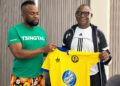 Daniel Rue at his unveiling as Invincible Eleven head coach in Sinkor, Monrovia.