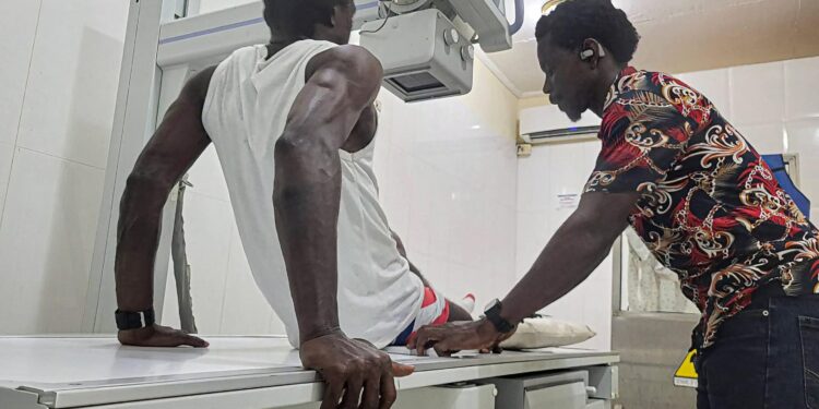 Liberia’s amputee national team members at Hope for Women International Medical Center in Paynesville.