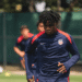 Liberian-born midfielder Brooklyn Raines wearing U.S. national team training gear.