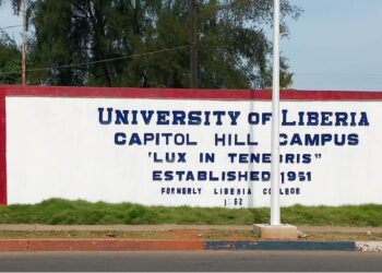 University of Liberia President Layli Maparyan speaking at a Finance Ministry budget hearing.