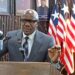 Acting Solicitor General Abraham Boimah Sillah Sr. speaking at a Ministry of Information press briefing.