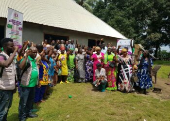 Women attending a savings group meeting in Commonwealth District, Grand Cape Mount County.