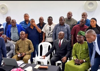Liberian lawmakers attending a separate meeting in Paynesville.