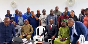 Liberian lawmakers attending a separate meeting in Paynesville.