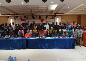 Officials at the GBV information management system launch in Monrovia.