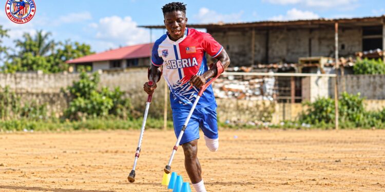 Members of Liberia’s men’s amputee national football team.