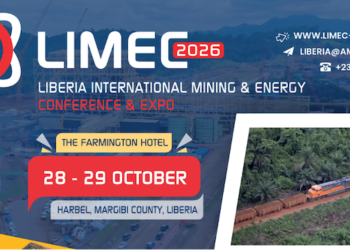 LIMEC 2026 promotional artwork announcing the Oct. 28–29 conference in Harbel, Liberia.