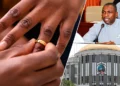 Collage of a wedding-ring scene, Rep. Anthony F. Williams and Liberia’s Capitol building.