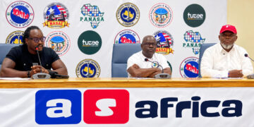 Organizers at a press briefing on the Africa Scrabble Championship in Liberia.