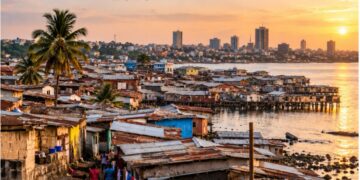 Slum communities in Monrovia, Liberia.
